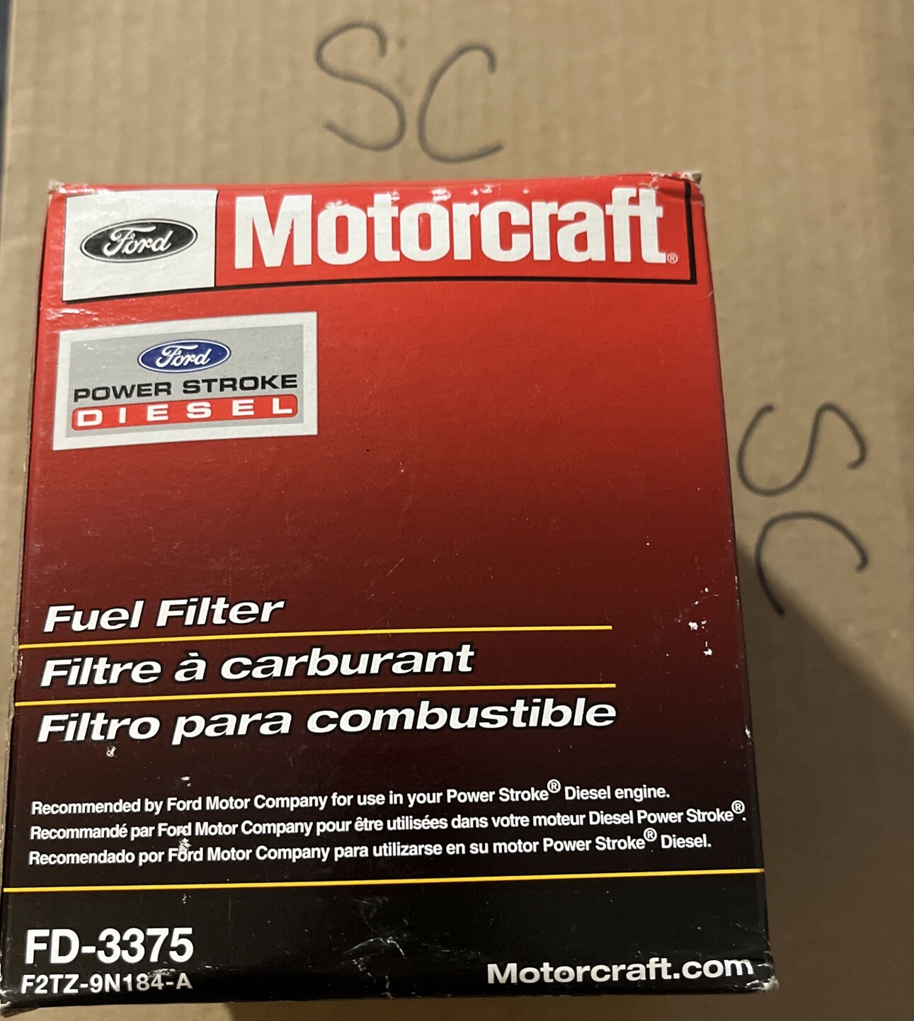 Fuel Filter Motorcraft FD-3375 Fits 88 - 94 Ford 7.3 Diesels / Ford F2Tz-9N184-A