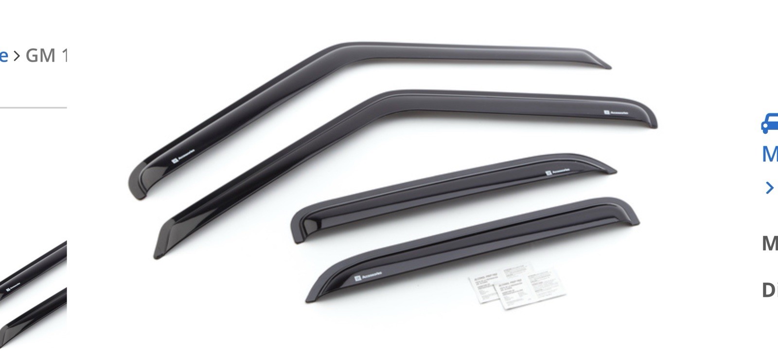 GM Accessories VentVisor Side Door Window Deflector NOS 12370348 Vent Visor - Image 3