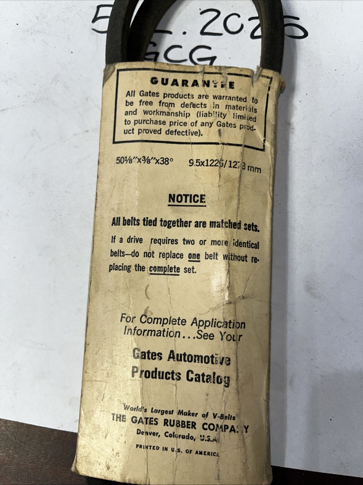 Gates V Belt 3L500 - Image 4