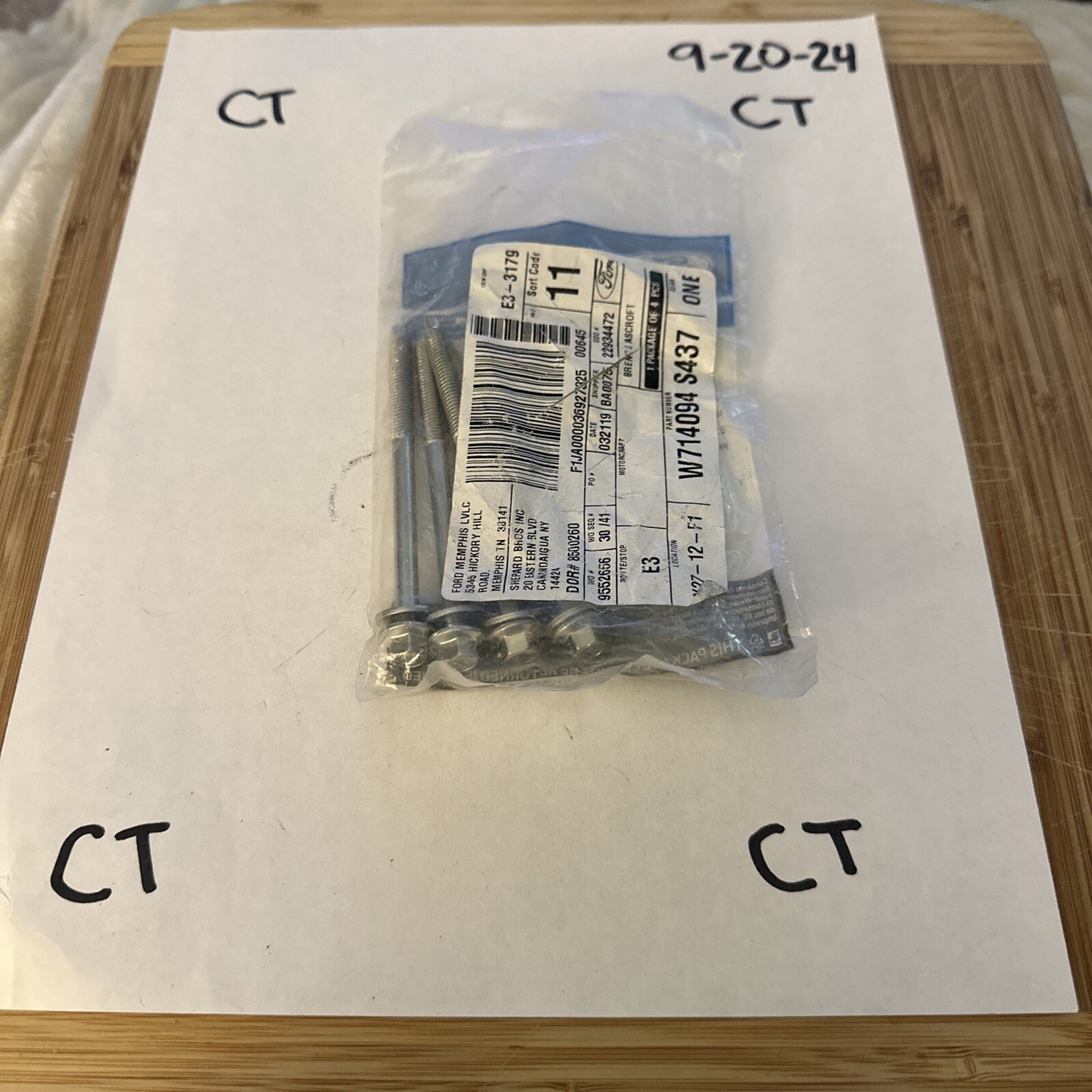 Genuine Ford (4) Bolts -W714094-S437 - Image 3