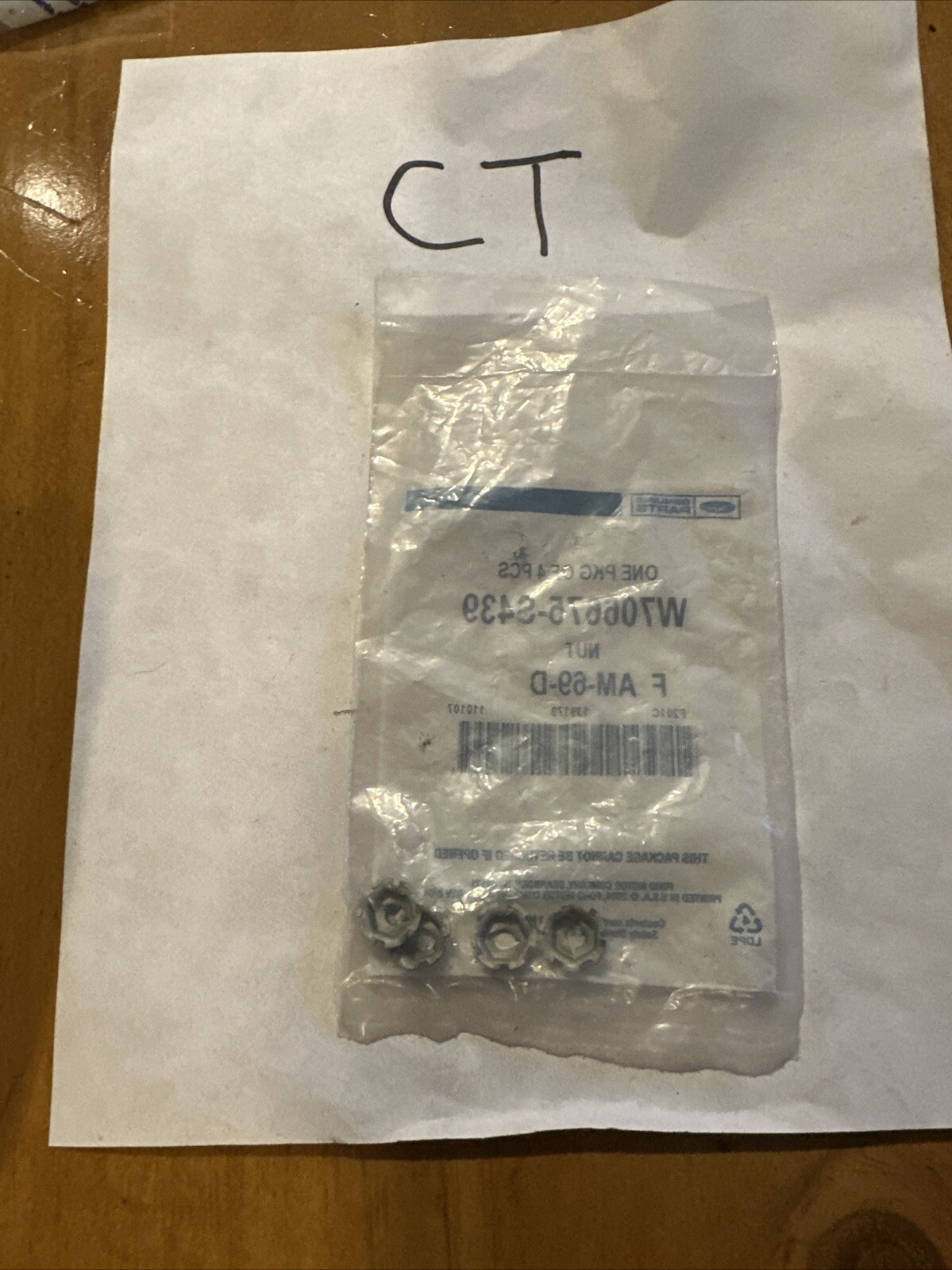 Genuine Ford Emblem Nut -W706675-S439 2 Pc Partial Pack New Old Stock Set Pair - Image 3