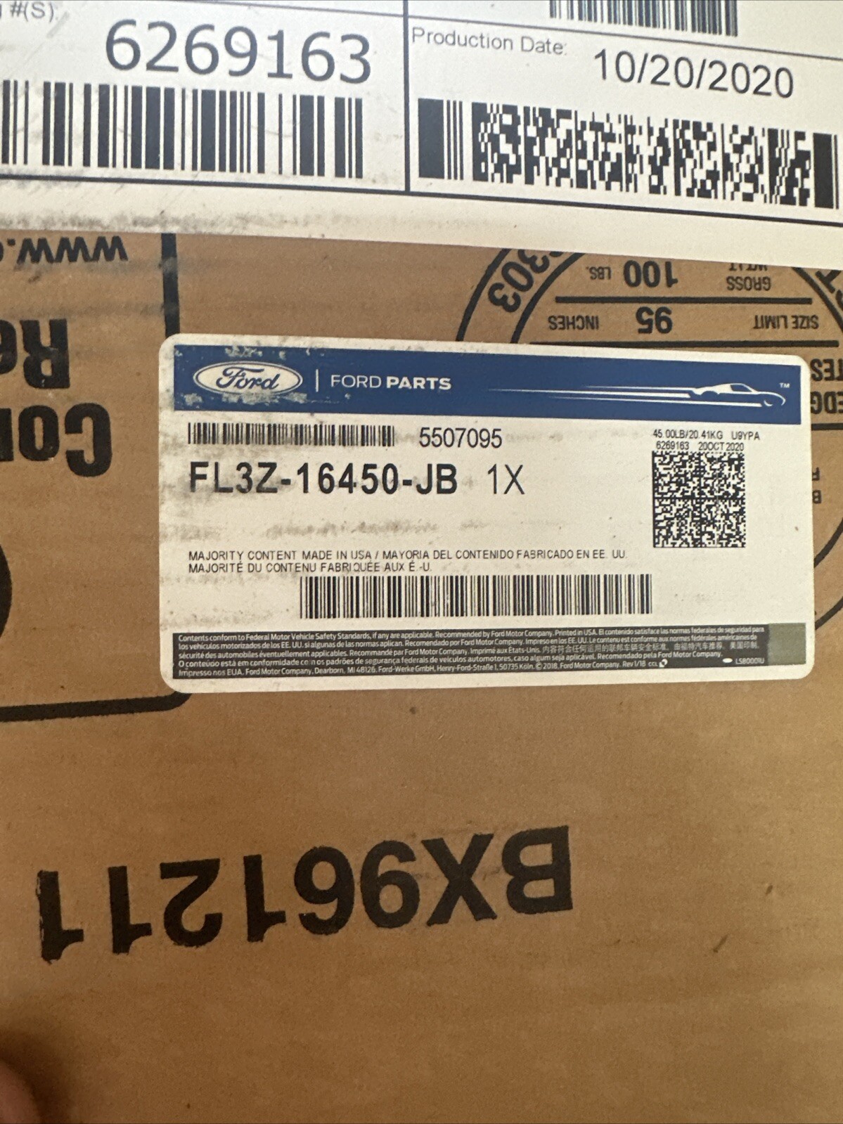 Genuine Ford FL3Z-16450-JB Angular Chrome Step Bars FL3Z16450JB