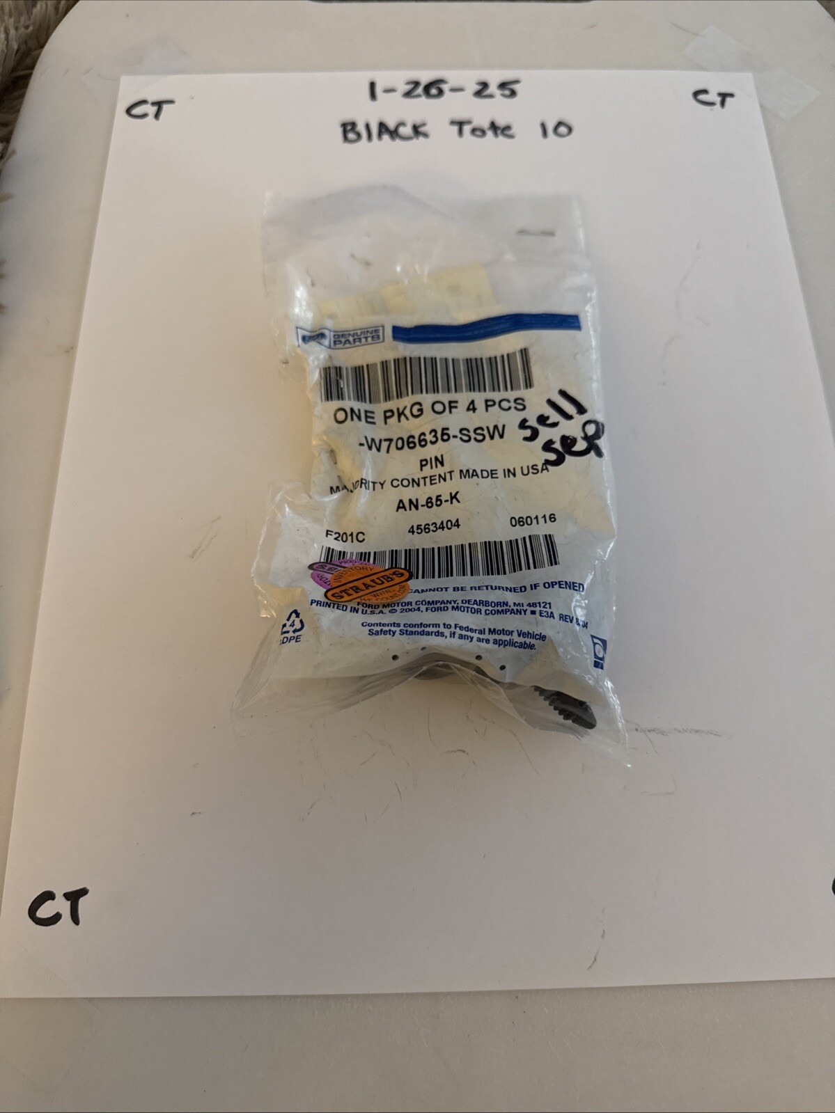 Genuine Ford OE Pin - Retaining W706635-SSW Sold Individually 1 Pin Only