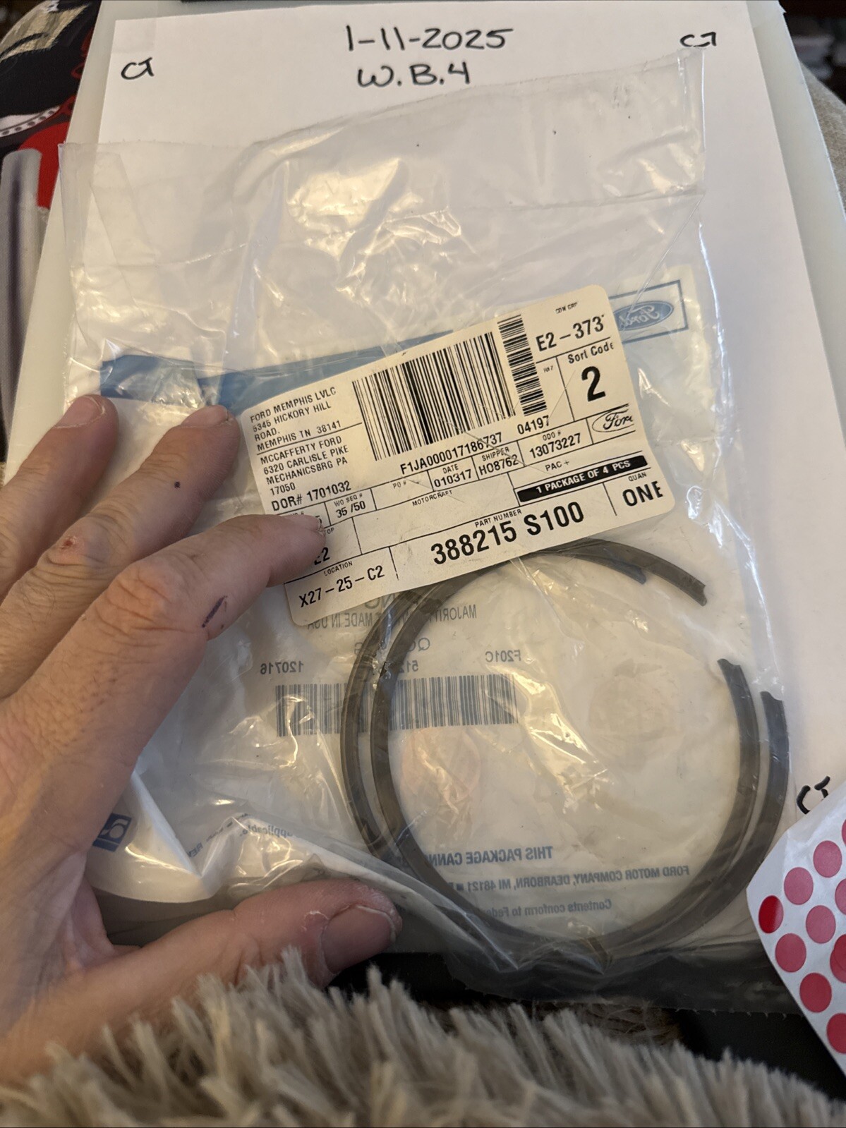 Genuine Ford OE Ring 388215-S100 (2) Rings - Image 3