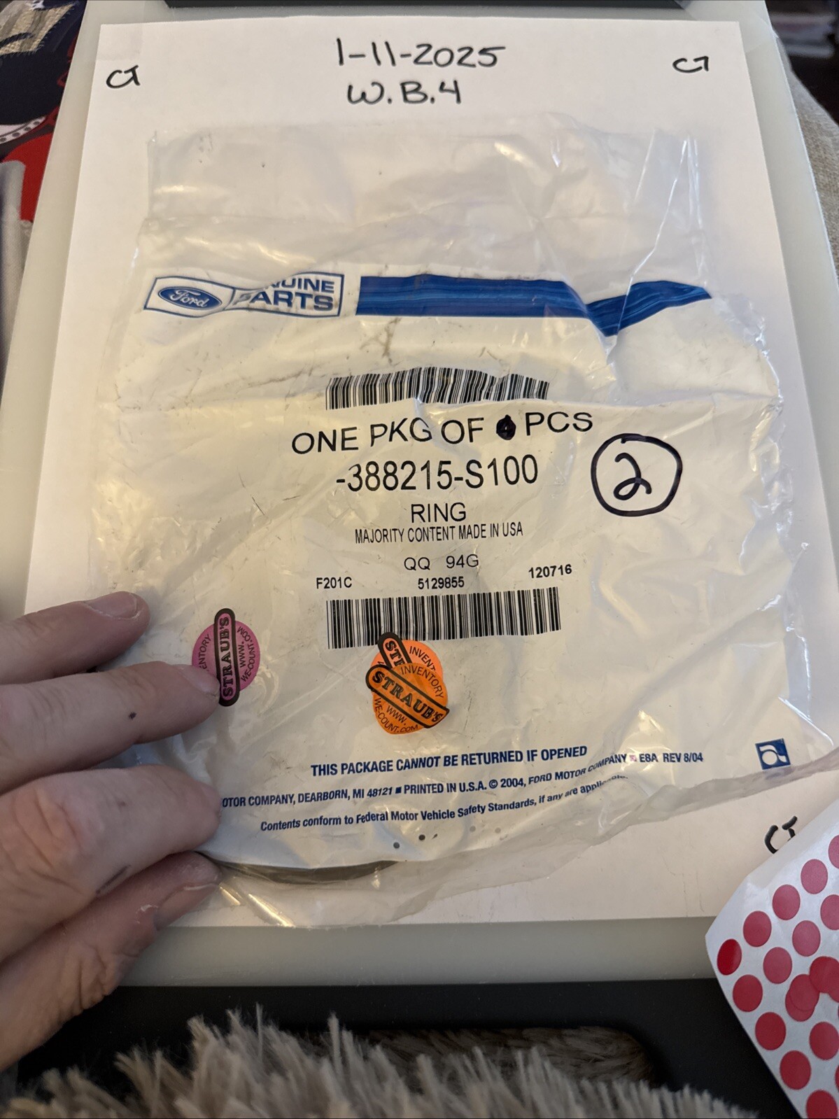 Genuine Ford OE Ring 388215-S100 (2) Rings