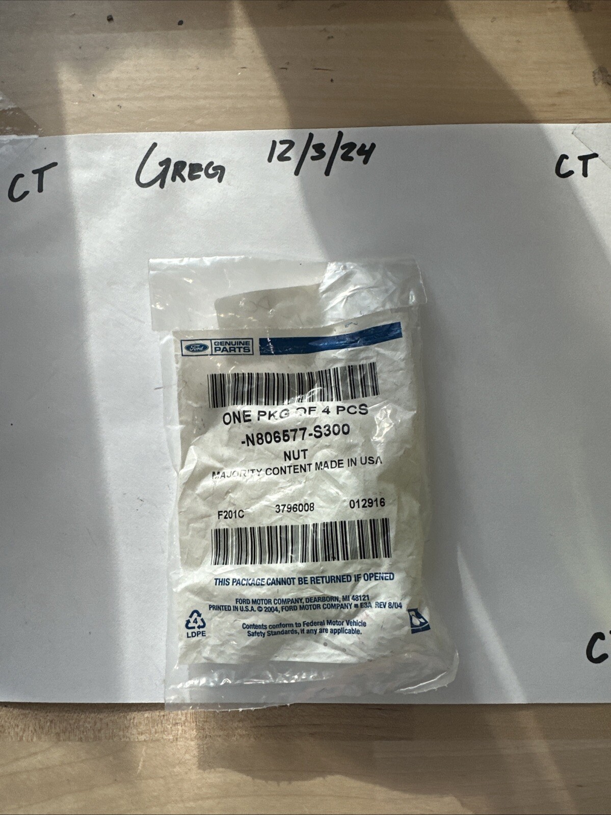 Genuine Ford Rear Door Trim Nut N806577-S300