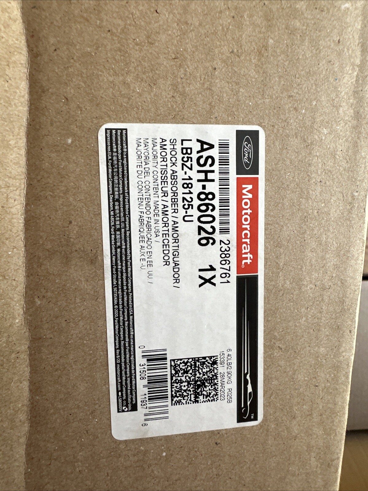 Genuine Ford Shock Assembly LB5Z-18125-U