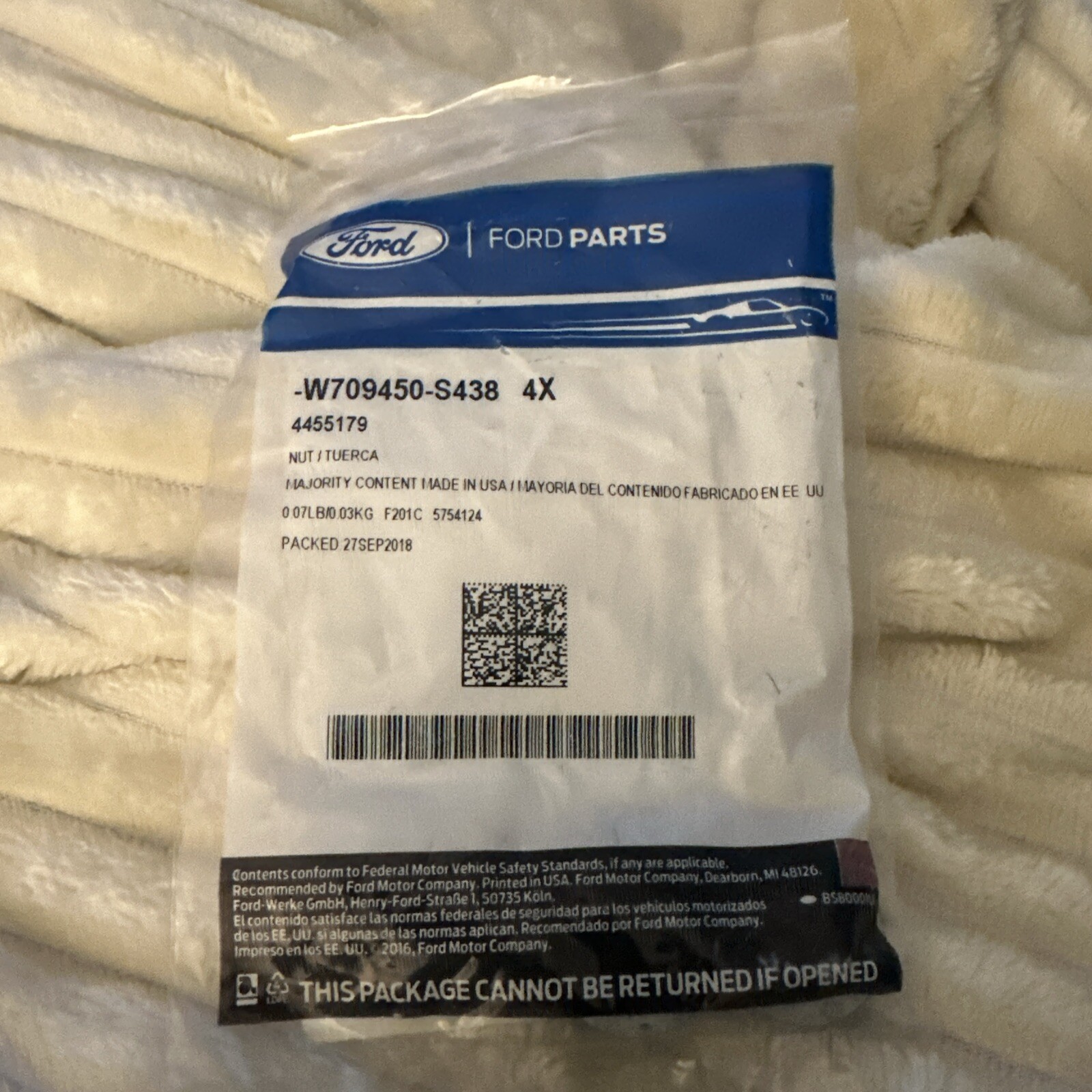 Genuine Ford Side Shield Retainer Nut W709450-S438