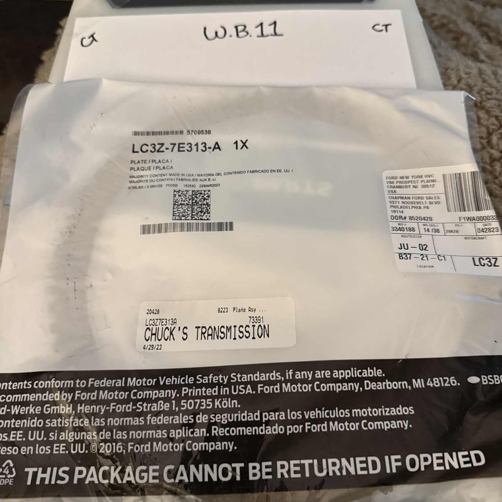 Genuine Ford Transmission Clutch Friction Plate LC3Z-7E313-A