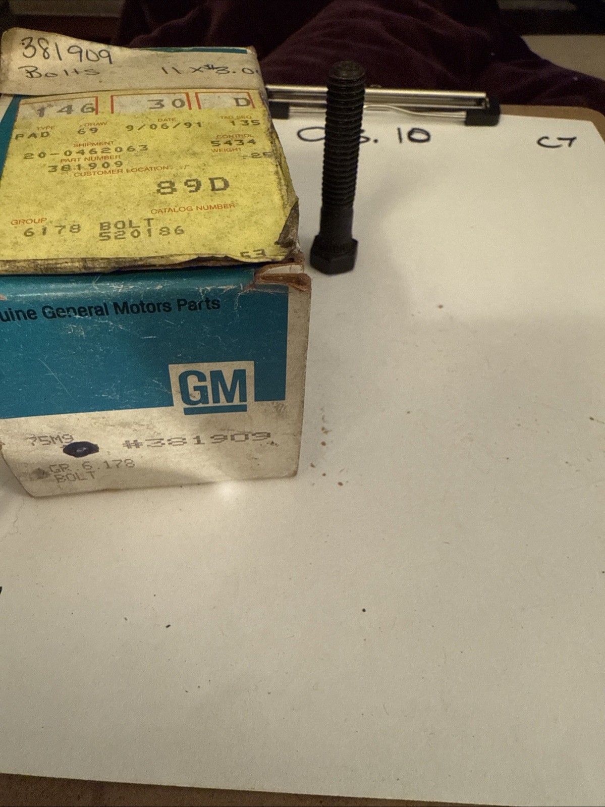 Genuine Gm Front Upper Control A-Arm Bolt 68-82 Corvette 67-69 Camaro 381909 - Image 3