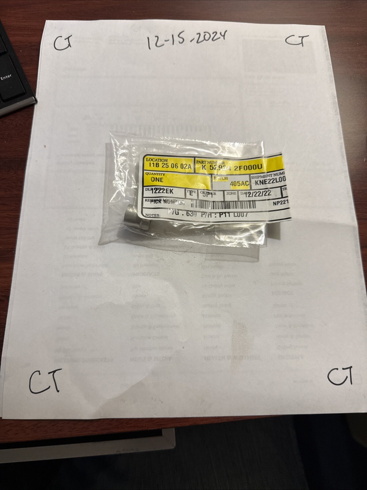 Genuine Kia TPMS Sensor Nut 52934-2F000U