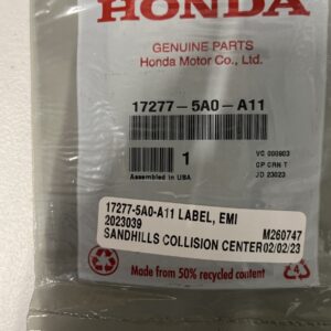 Honda 17277-5A0-A11 Label,Information Label