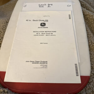 John Deere 42” Deck Chute Kit Installation Instructions Gx25355
