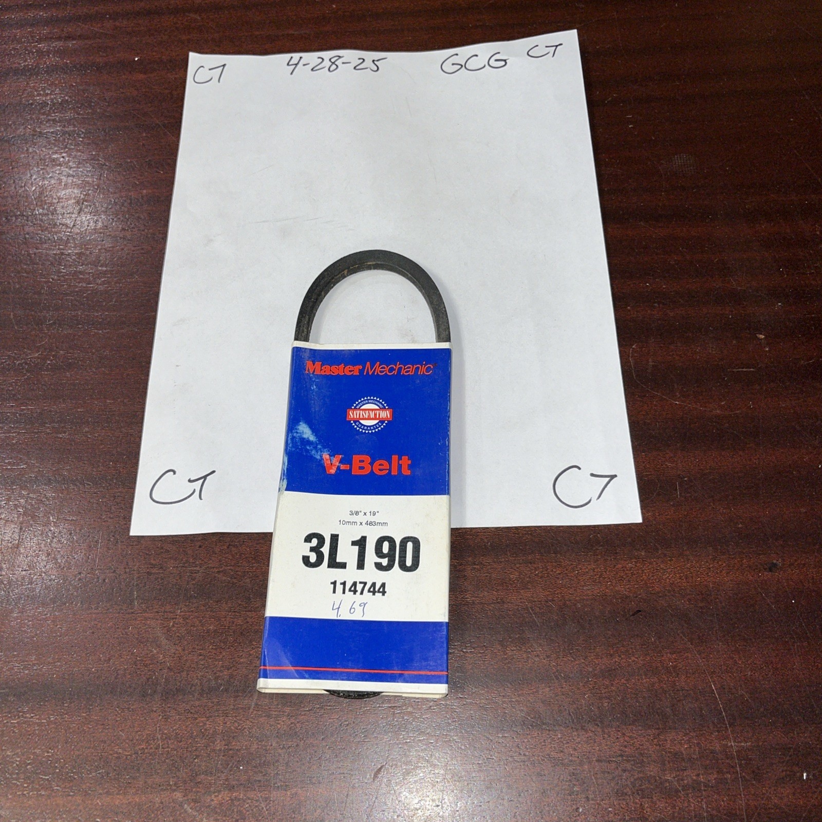 Master Mechanic V Belt 3L190