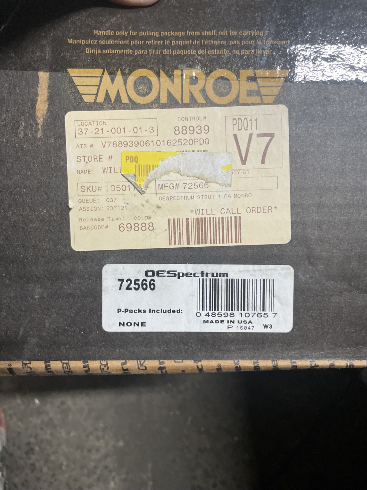 Monroe 72566 OESpectrum Front Left Suspension Strut For 05-09 Subaru Outback - Image 4