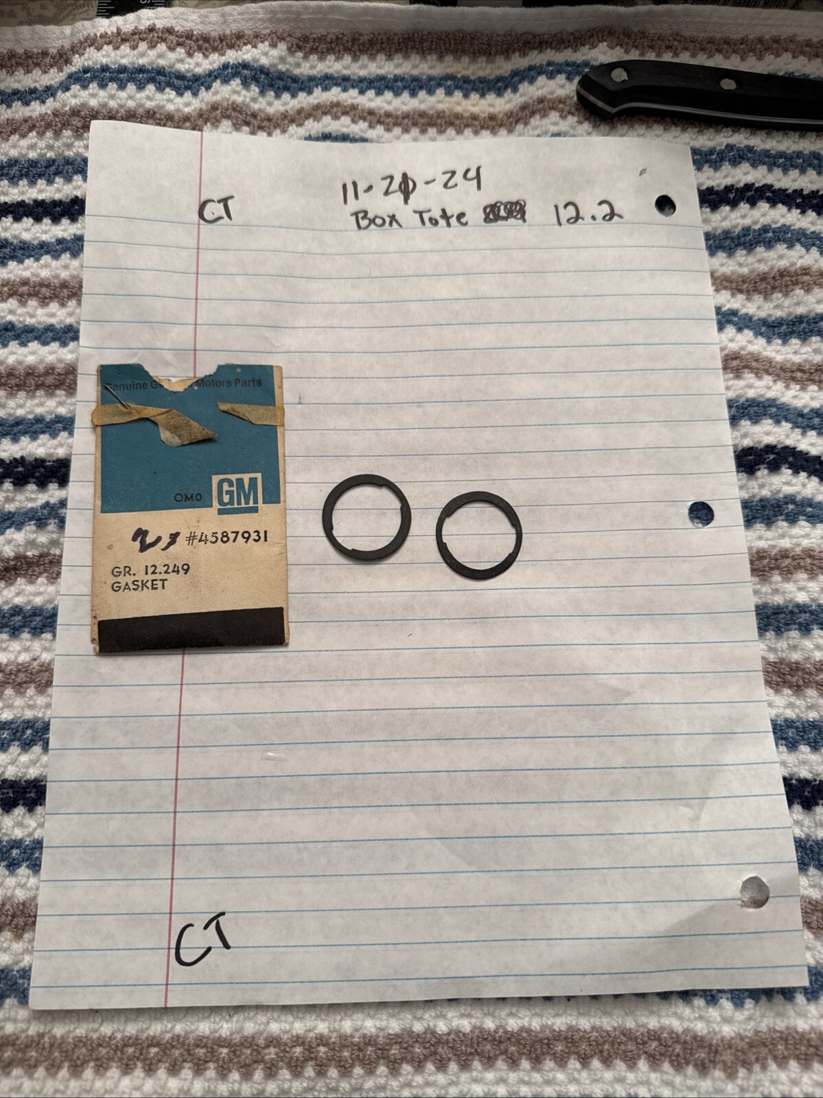 NEW GENUINE GM 4587931 GASKET, FRONT DOOOR LOCK CYLINDER TO DOOR GR 12.247