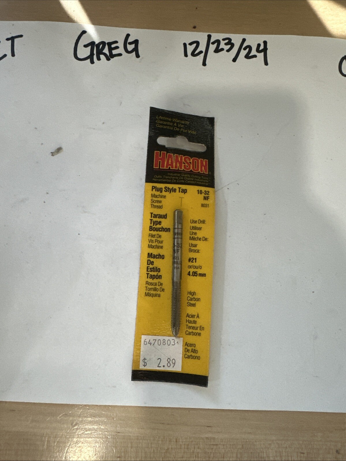 NEW IRWIN 8031 CARBON STEEL QUALITY 10-32 SAE QUALITY THREAD CUTTING DRILL TAP