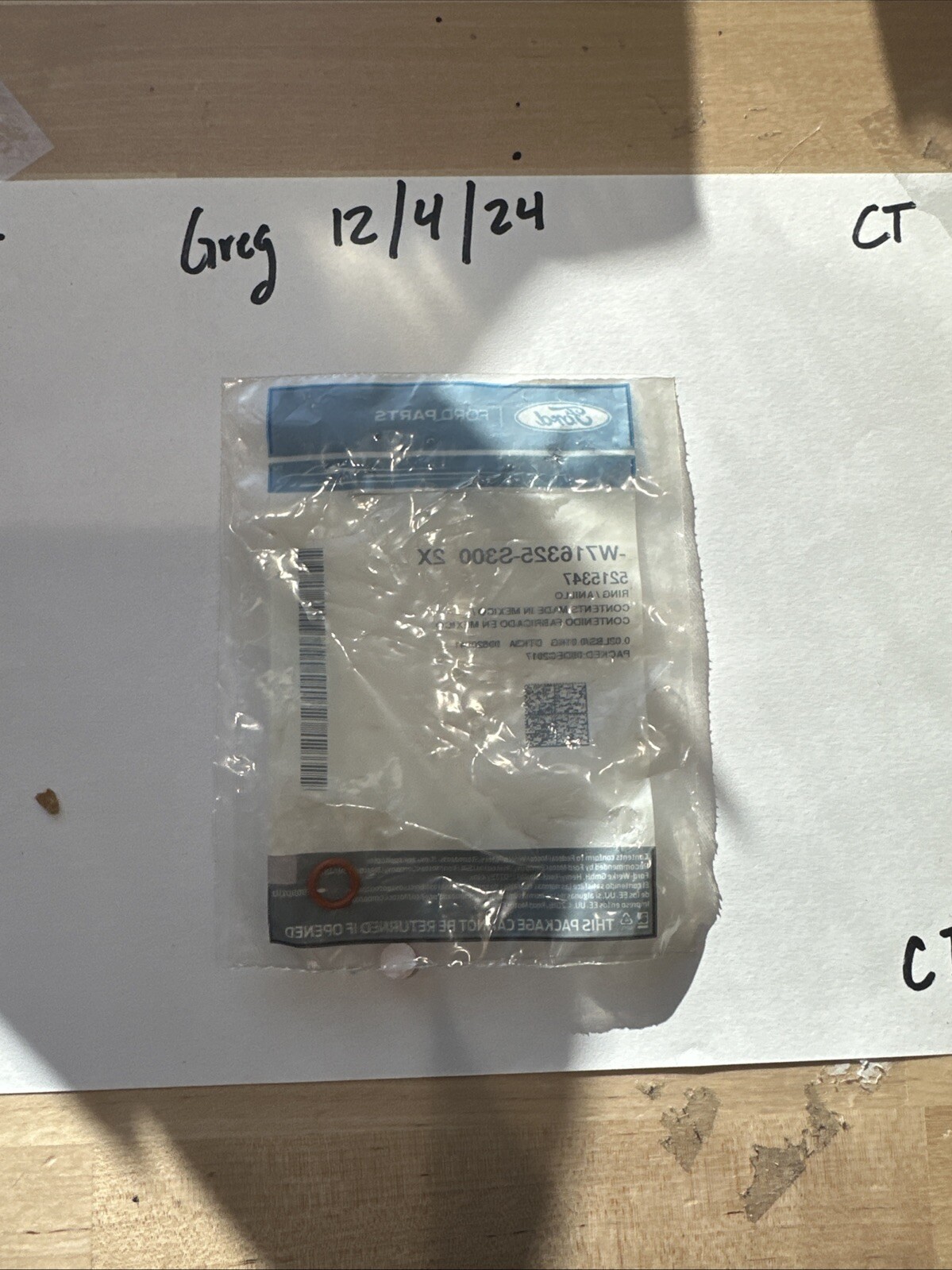 NEW OEM FORD PART W716325S300 ENGINE OIL DIPSTICK TUBE SEAL / SEALING RING