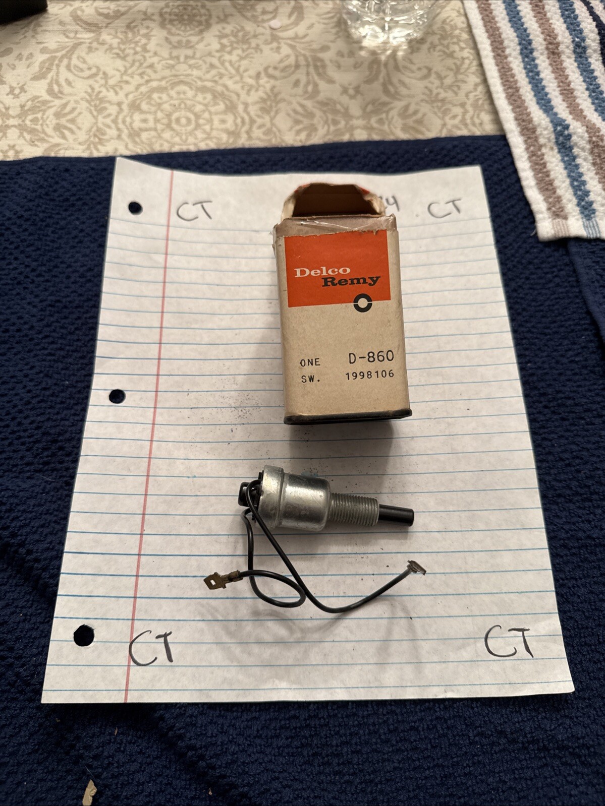 NOS 1955 1956 1957 Chevy Delco Remy Brake Light Switch D-860 1998106