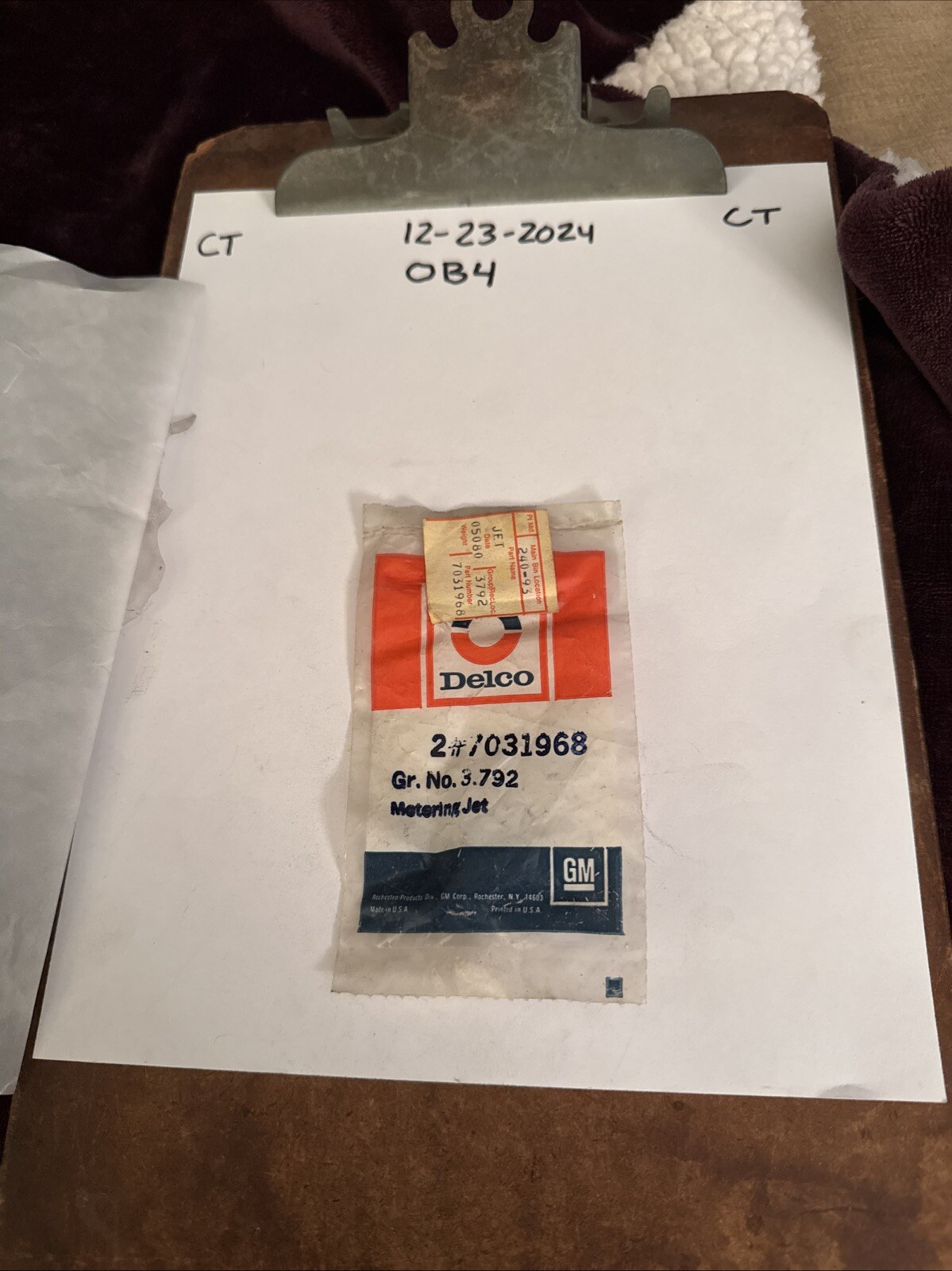 NOS 1970 1979 Pontiac Buick GS GTO Trans Am 400 455 Carb Metering Jet GM 7031968