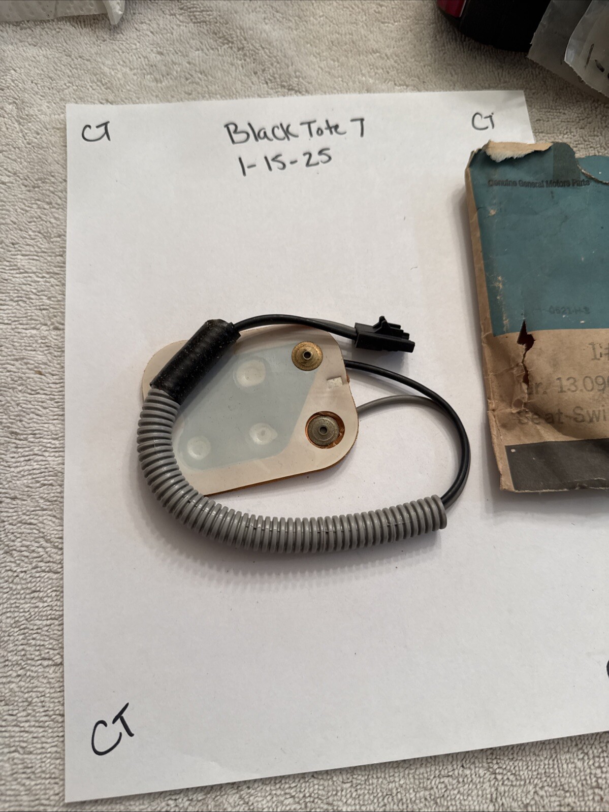 NOS 1974 1975 GM Seat Belt Warning Switch 9730851 Corvette Chevy Caddy Chevelle