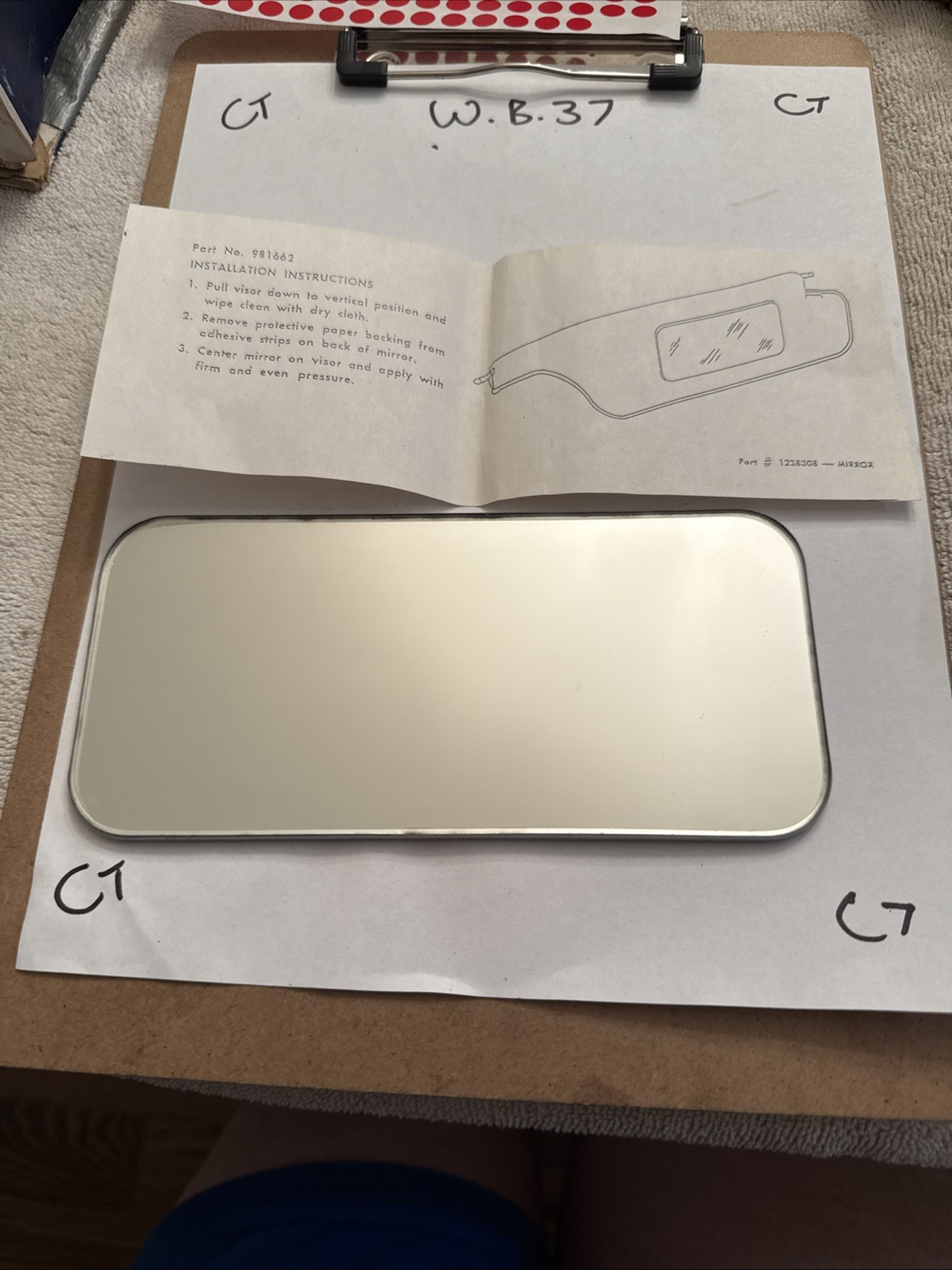 NOS 70s 80s GM Sun Visor VANITY MIRROR Pontiac Chevrolet Buick Oldsmobile NEW