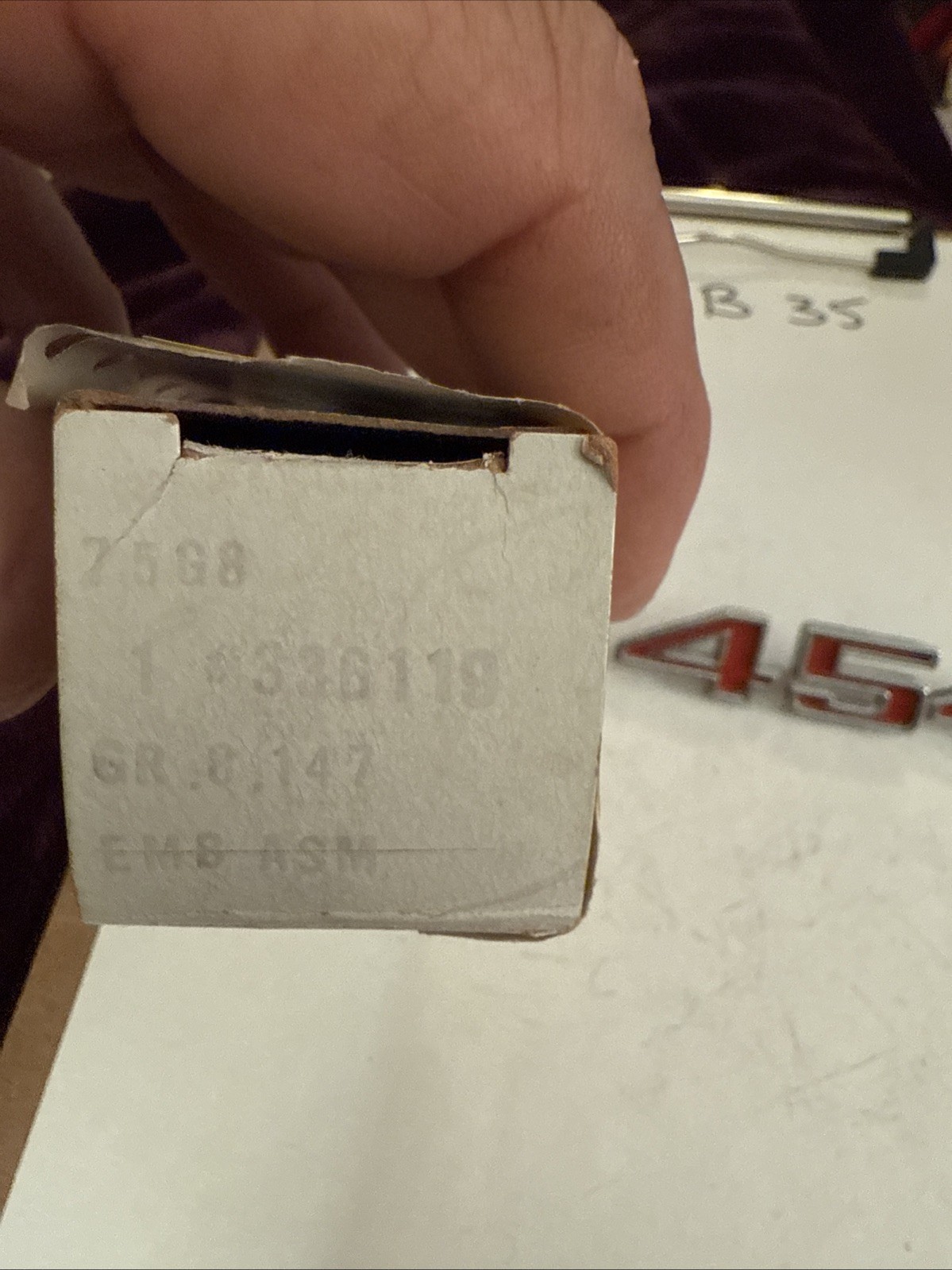 NOS 73 74 CHEVELLE EL CAMINO 454 FRONT FENDER EMBLEM GM 336119 - Image 3