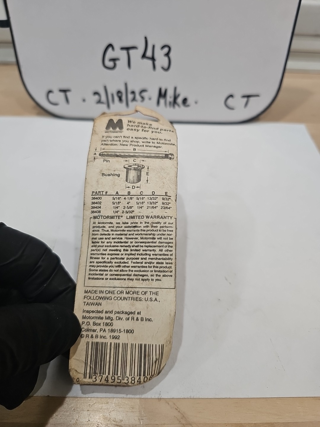 NOS Help #38408 Door Hinge Repair Kit for Chrysler 1980-84 2 5/32" - Image 3