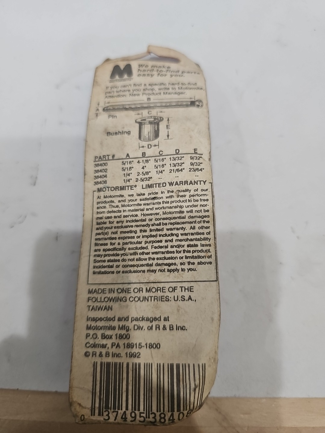 NOS Help #38408 Door Hinge Repair Kit for Chrysler 1980-84 2 5/32" - Image 4