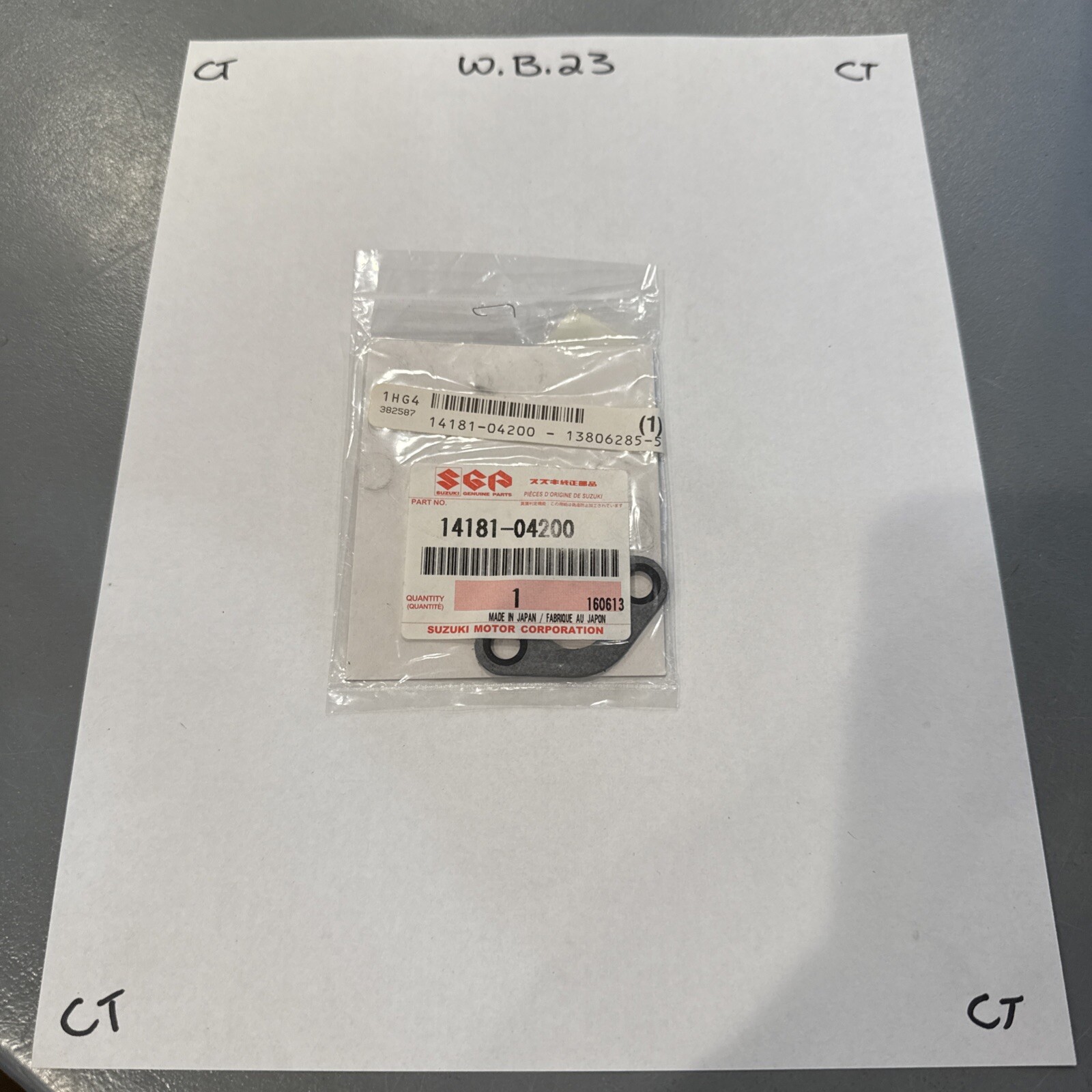 NOS OEM SUZUKI, EXHAUST Manifold GASKET, 1993-2006 JR50 LT50, 14181-04200!#