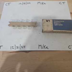 NOS Westinghouse Miniature lightbulbs 57 12v 2cp 1 Opened Box Of 9 Bulbs New