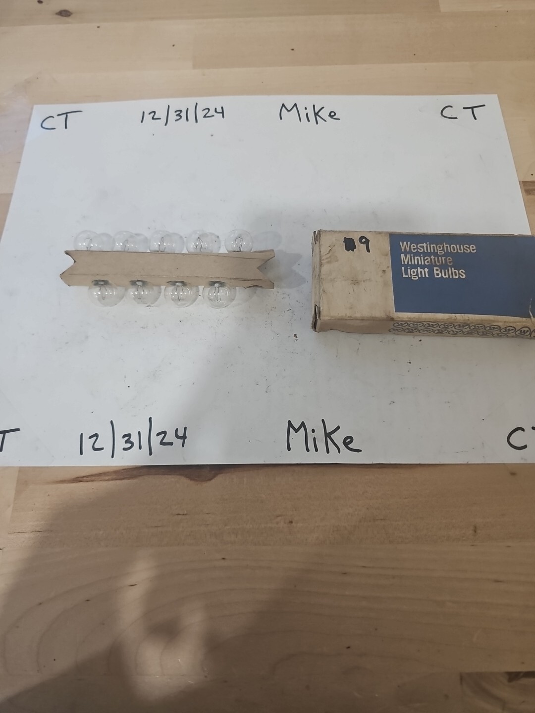 NOS Westinghouse Miniature lightbulbs 57 12v 2cp 1 Opened Box Of 9 Bulbs New