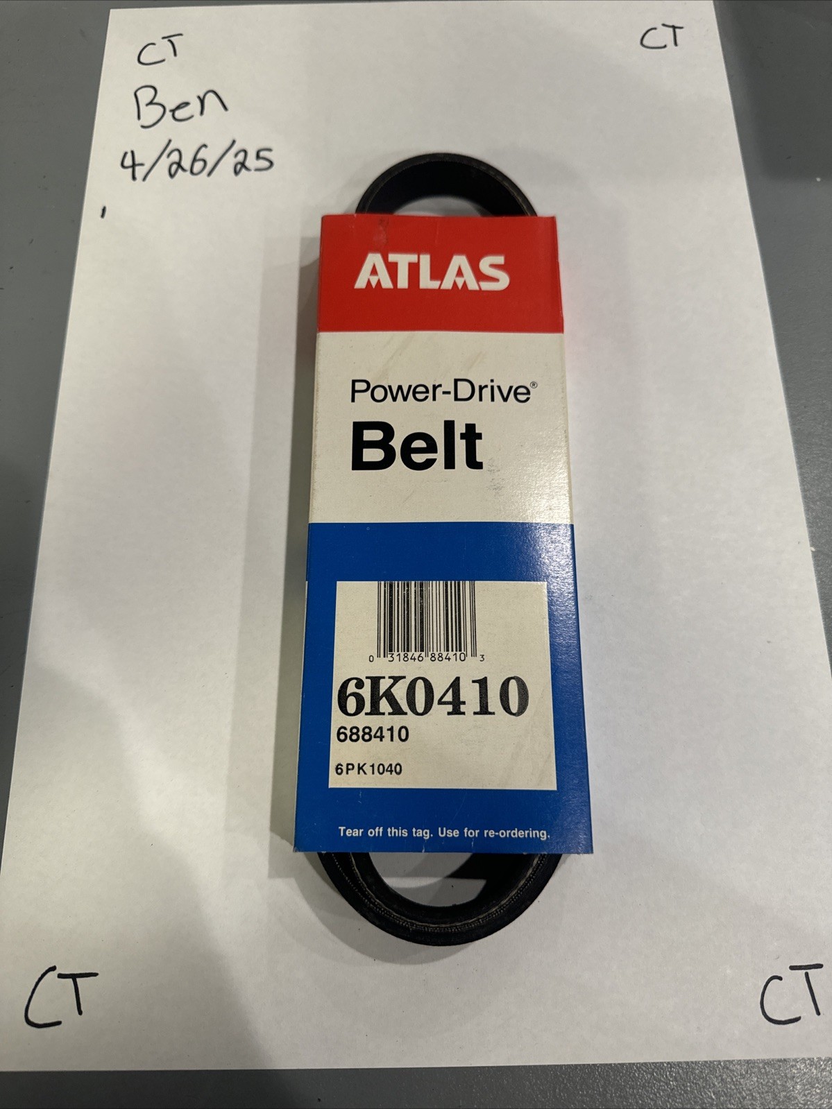 New Atlas Power Drive Belt 6K0410