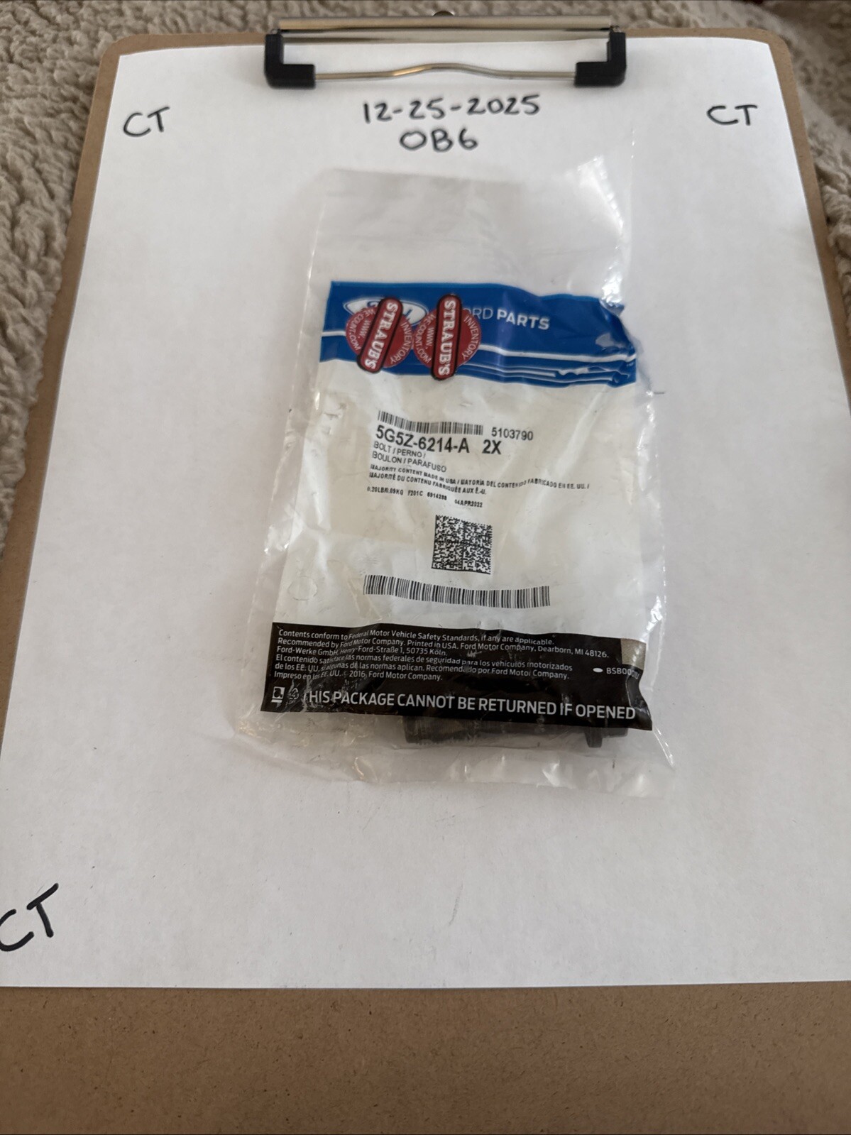 New Genuine Ford Engine Connecting Rod Bolt (2010-2020) OE 5G5Z6214A (2) Bolts