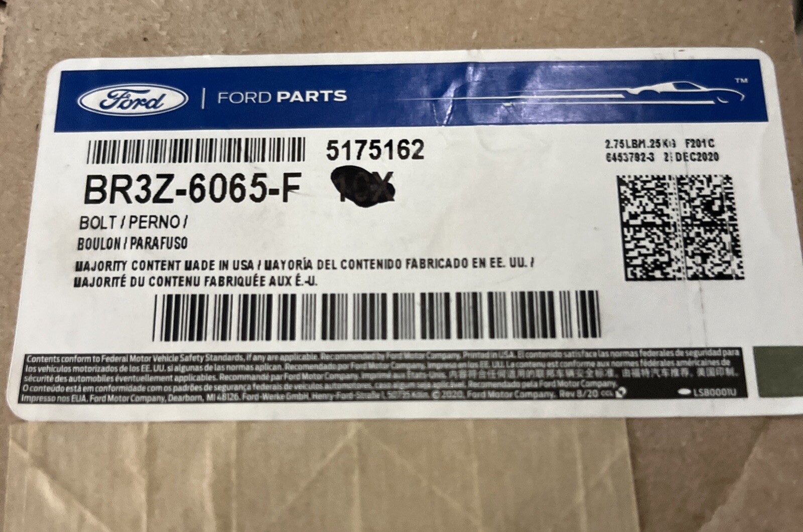 New OEM Ford BR3Z6065F Engine Cylinder Head Bolt NOS (1 Each)