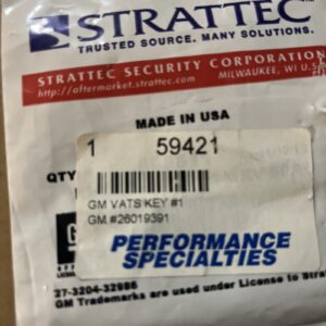 OEM # 26019391 GM General Motors OEM new VATS # 1 KEY BLANK