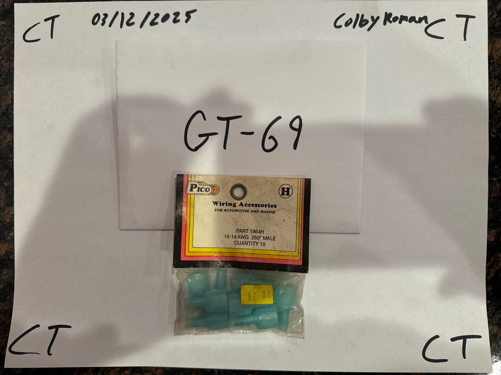 Pico Wiring Accessories Part 1864H 16-14 AWG .250” Male Quantity 10