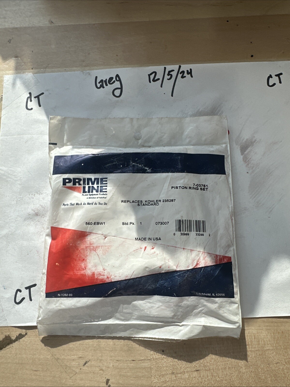 Prime Line 7-03751 Piston Ring Set