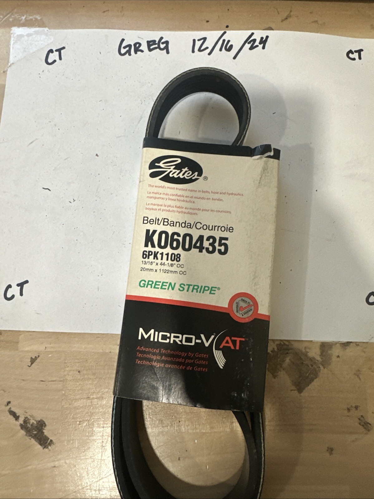 Serpentine Belt-Premium OE Micro-V Belt Gates K060435