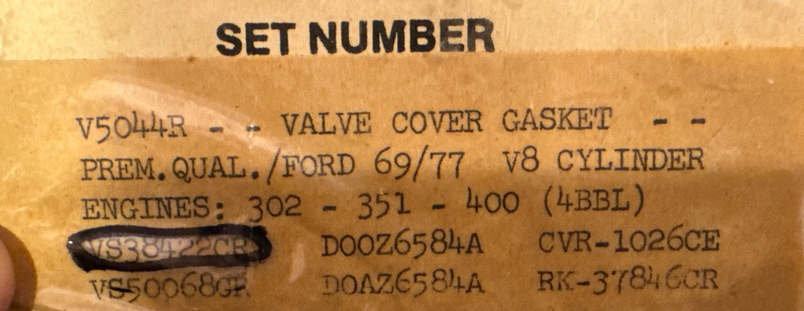Supreme Hi-performance cork and Rubber seal Gasket VS 38422CR - Image 3