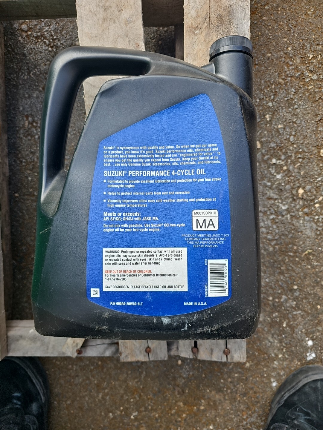 Suzuki 4-Cycle Motor Oil SP-4B 20W-50 (5L 1.32 GAL) - Image 3