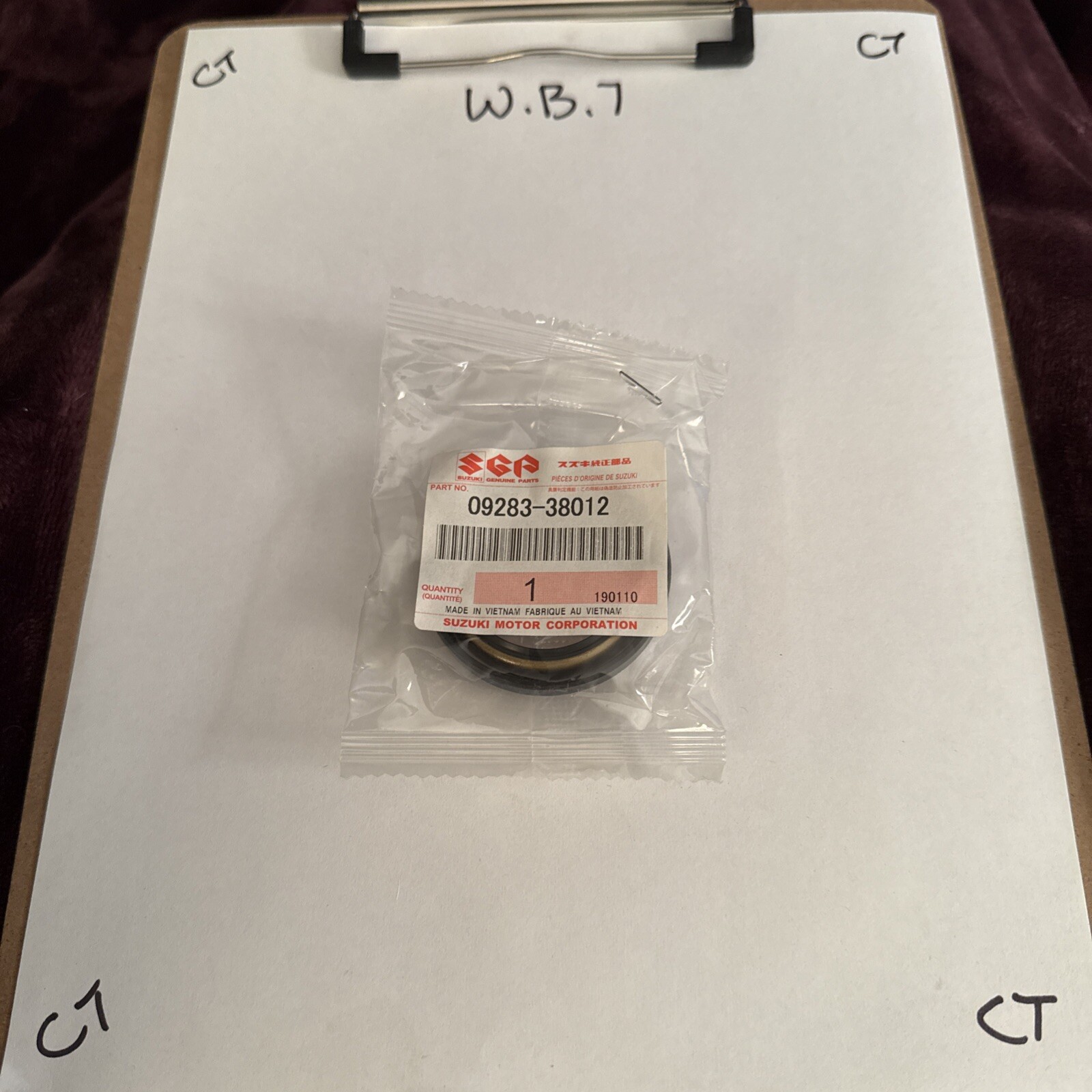 Suzuki OEM Part 09283-38012 OIL SEAL (38X55X8)