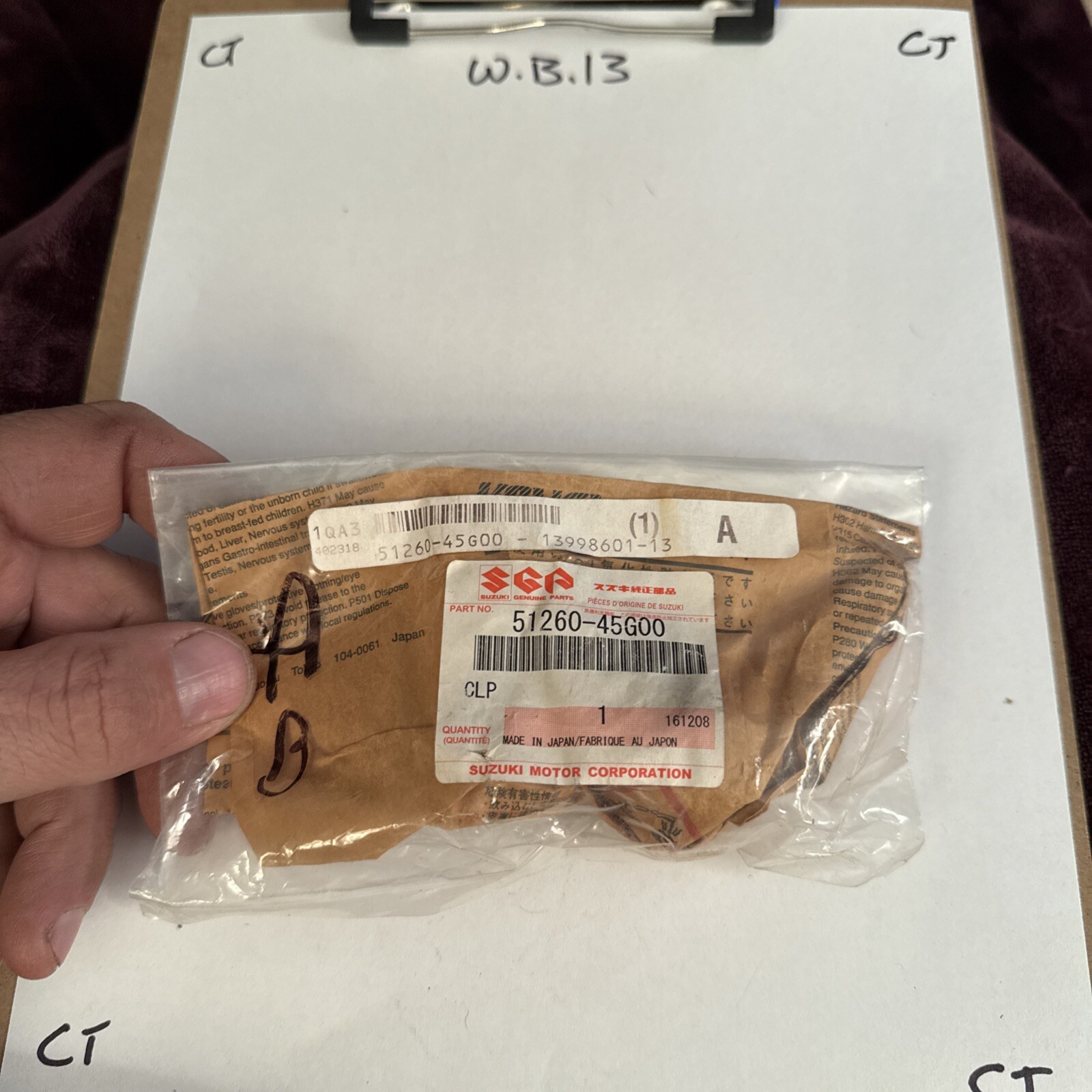 Suzuki OEM Part 51260-45G00 ROD, END, RH