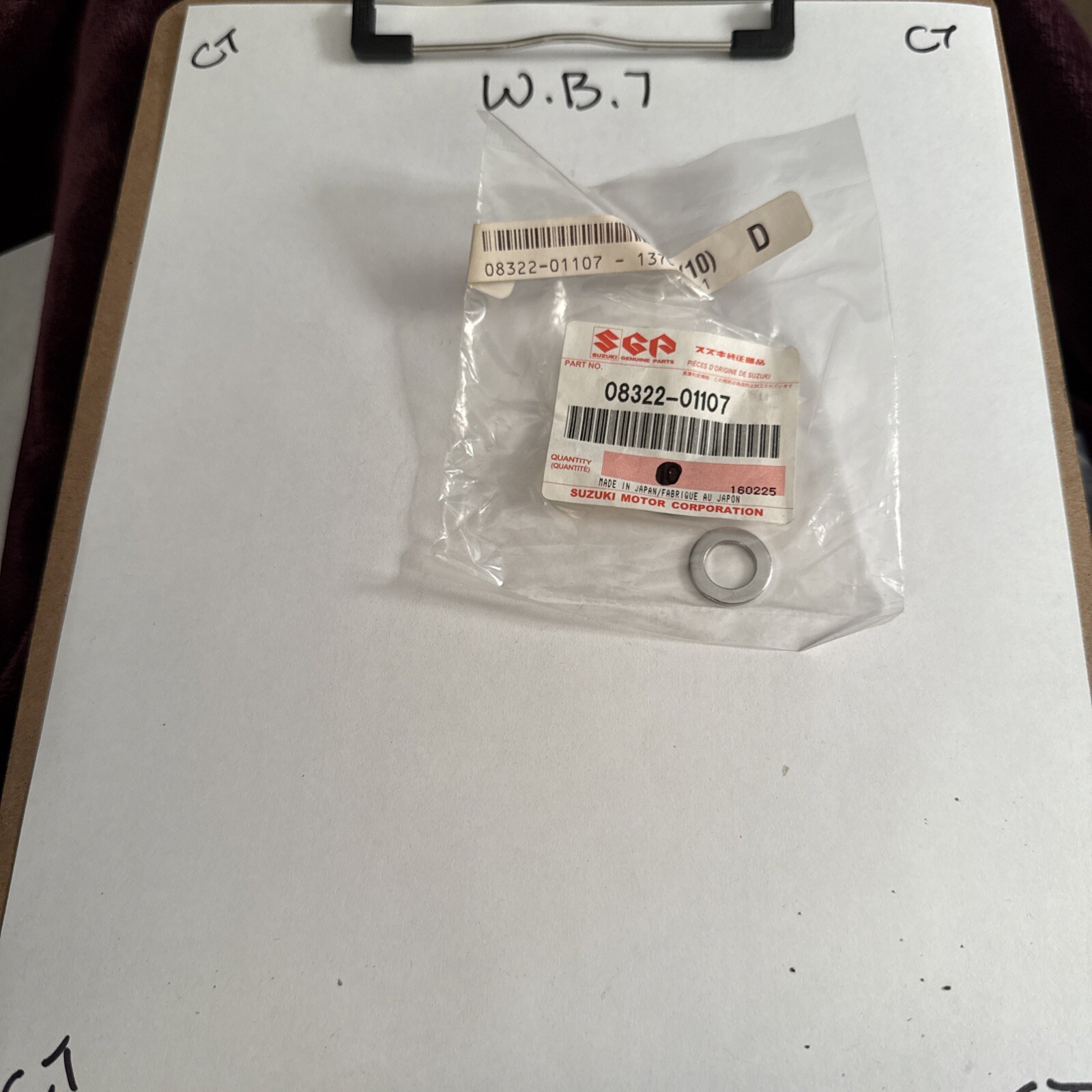 Suzuki WASHER 08322-01107 OEM NEW