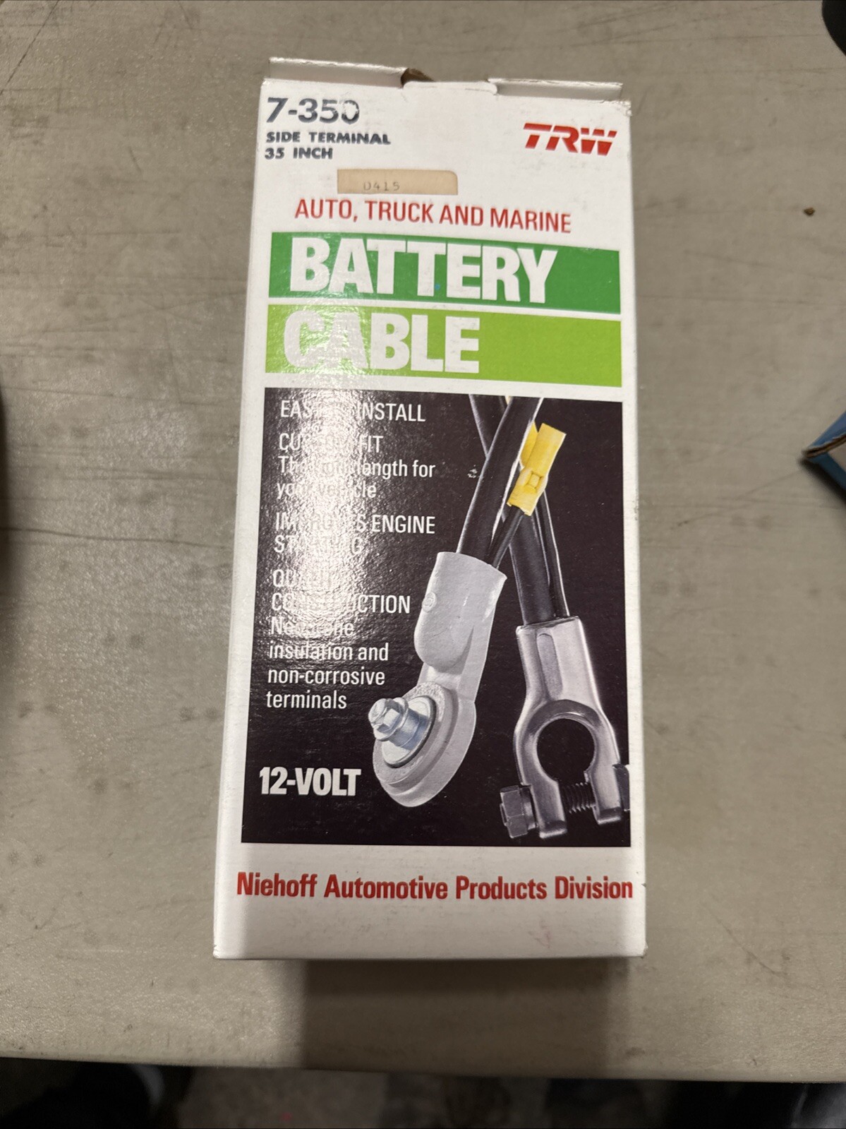 TRW 7-350 SIDE TERMINAL 35 INCH Positive Battery CABLE ,AUTOTRUCK AND MARINE 12V