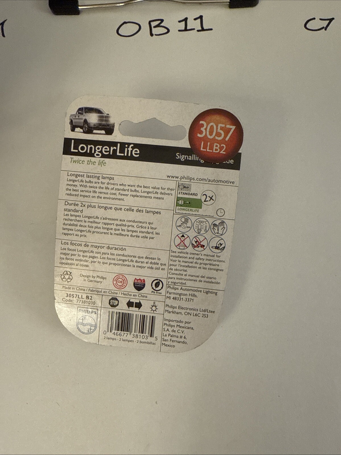 Tail Light Bulb-Longerlife - Twin Blister Pack Philips 3057LLB2 - Image 3