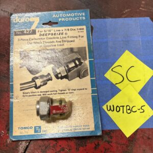 Tomco Deepseize #427 Carburetor Fuel Fitting Stripped Threads 7/8" x 5/16" USA