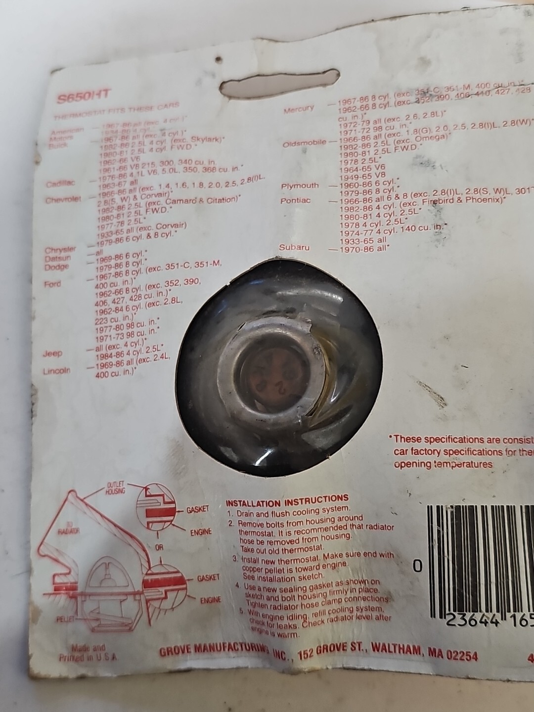 Tru-Temp Xtra High Temp Thermostat S650HT 192/195 Degree W/ gasket USA - Image 4