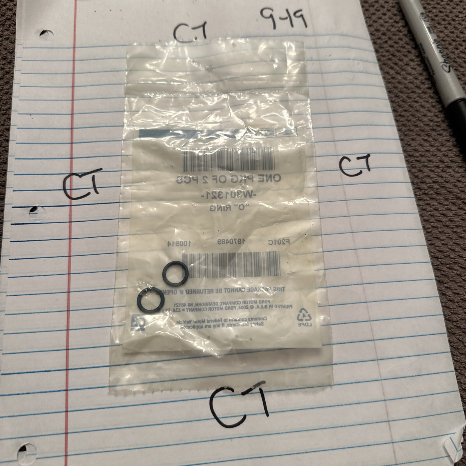 Two Genuine Ford O-Rings W301321 - Image 3