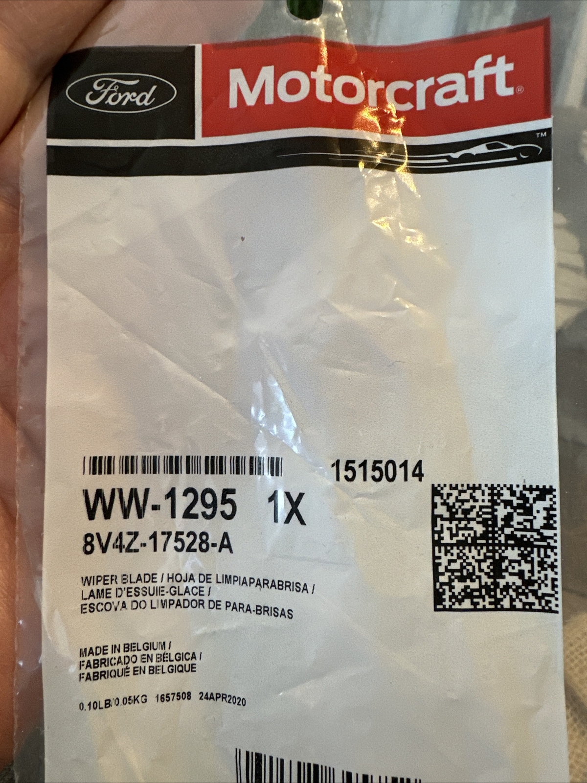 Windshield Wiper Blade-Standard Blade Motorcraft WW-1295-A